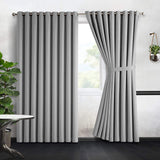 Light Grey Blackout Eyelet Curtains