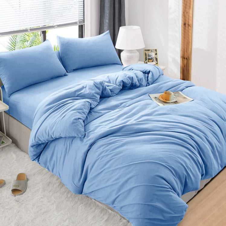 4 Piece Bedding Set Duvet Cover, Pillowcases & Fitted Sheet