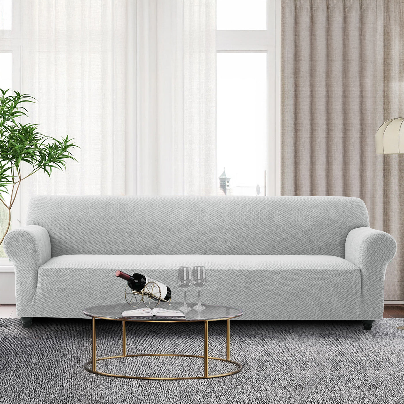 Light Grey Stretch Sofa Covers
