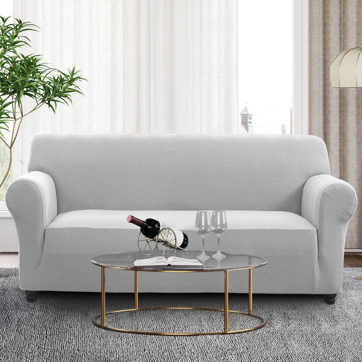 Light Grey Stretch Sofa Covers