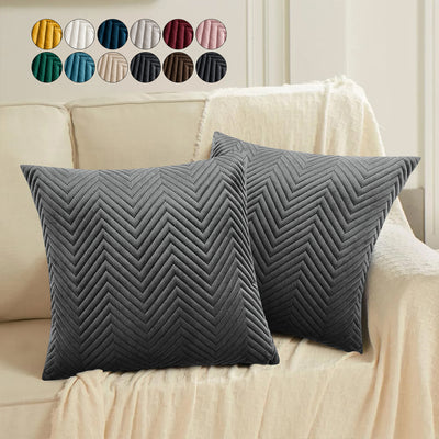 Quilted Embossed Wave Striped Cushion Covers
