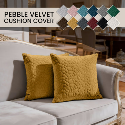 Velvet Embossed Pattern Cushion Covers Pebbles
