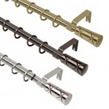 Extendable Metal Cylinder Curtain Pole Set