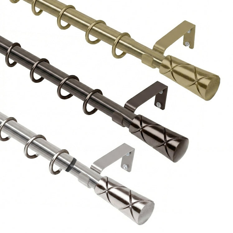 Extendable Metal Cylinder Curtain Pole Set