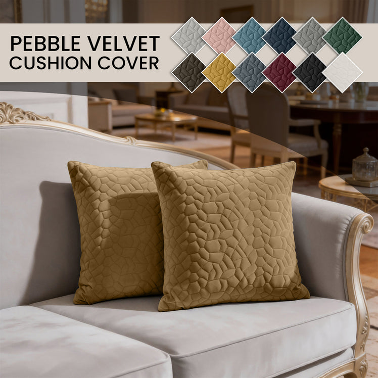 Velvet Embossed Pattern Cushion Covers Pebbles