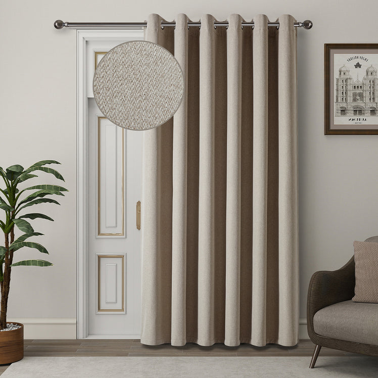 Blackout Linen Curtains, Eyelet Design - Thick & Heavy
