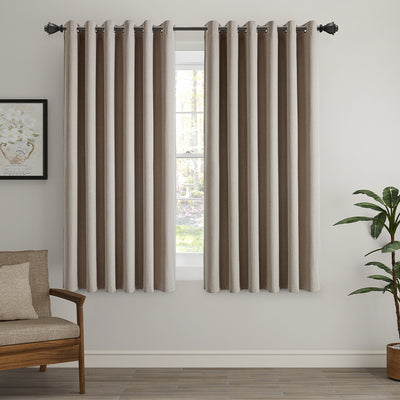 Blackout Linen Curtains, Eyelet Design - Thick & Heavy