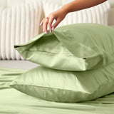 Satin Silk Pillowcases Pair Mint