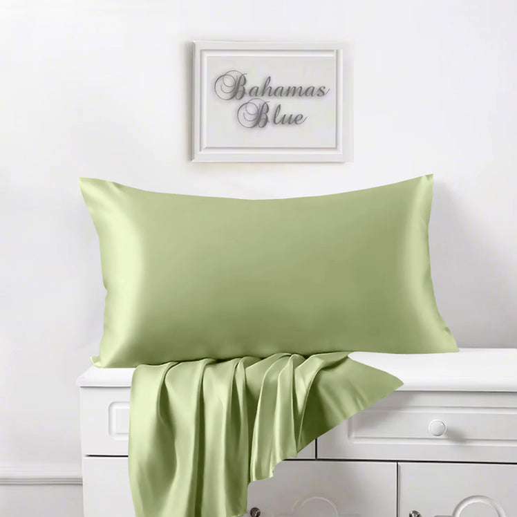 Satin Silk Pillowcases Pair Mint