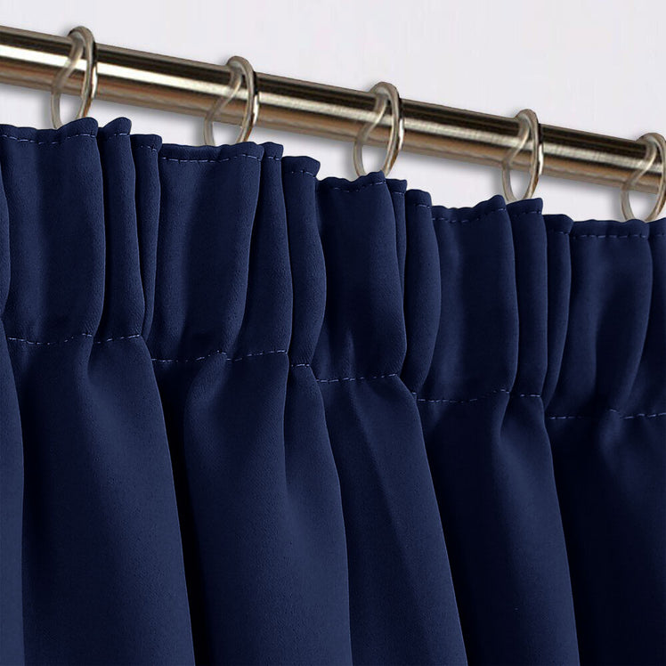 Blackout Thermal Pencil Pleat Curtains Navy