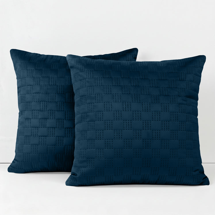 Velvet Embossed Pattern Cushion Covers Check