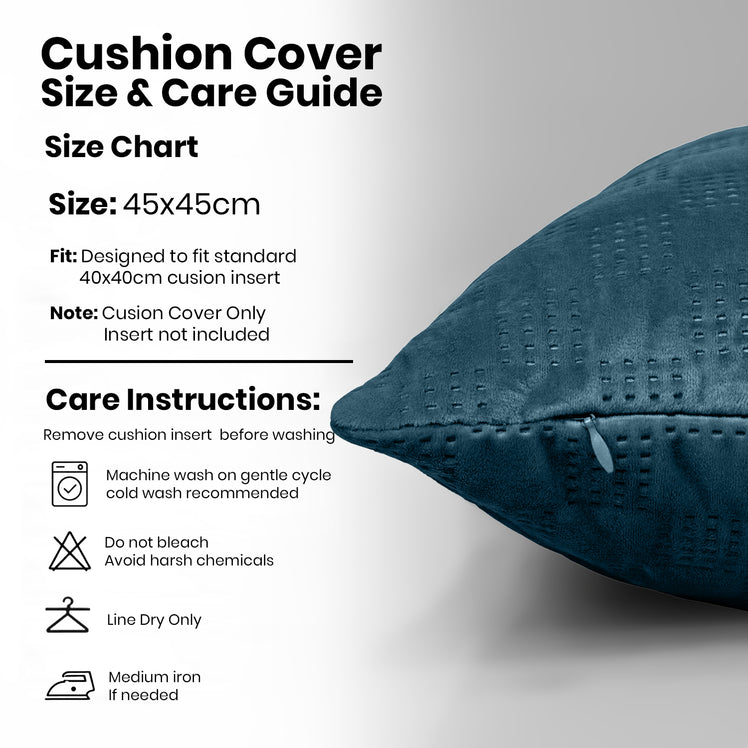 Velvet Embossed Pattern Cushion Covers Check