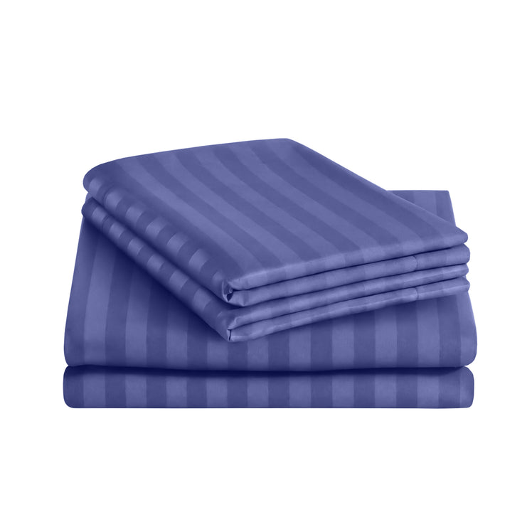 Stripe Navy Duvet Cover Set With Pillowcases