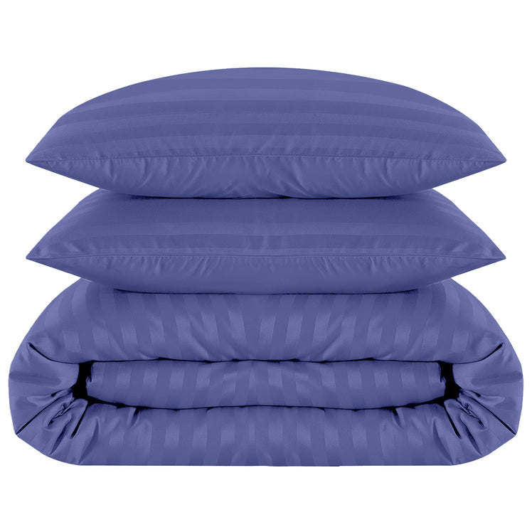 Stripe Duvet Covers Bedding Set with Pillowcases & Fitted Sheet