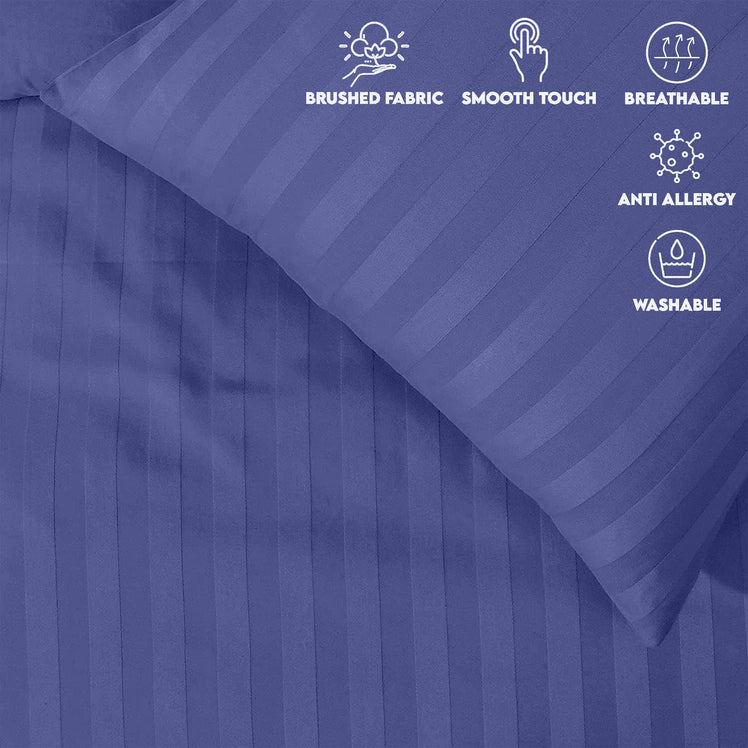 Stripe Duvet Covers Bedding Set with Pillowcases & Fitted Sheet