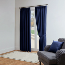 Navy Blackout Curtains Pencil Pleat