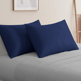 Navy Pillow Cases Plain Pair