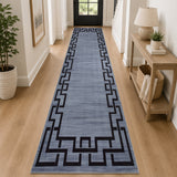 Greeky Area Rug for Living Room Slate Grey & Black