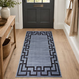 Greeky Area Rug for Living Room Slate Grey & Black