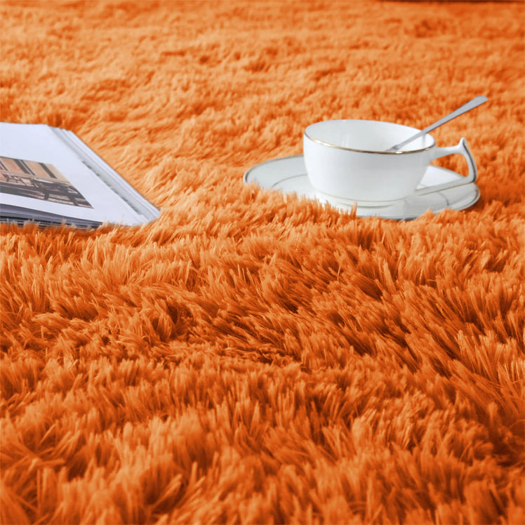 Ochre Shaggy Rug Faux Fur Anti Slip Soft Fluffy