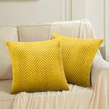 Quilted Embossed Wave Striped Cushion Covers