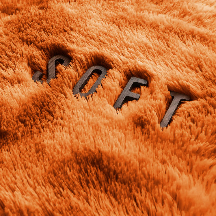Ochre Shaggy Rug Faux Fur Anti Slip Soft Fluffy