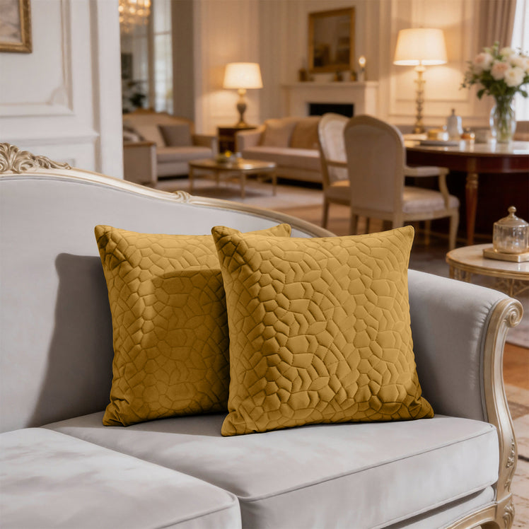 Velvet Embossed Pattern Cushion Covers Pebbles