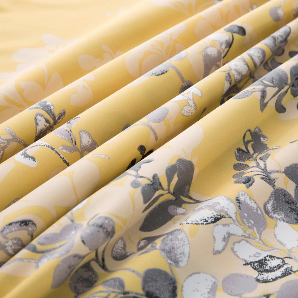 Blossom Printed Duvet Cover Set Ochre