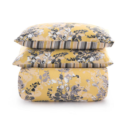 Blossom Printed Duvet Cover Set Ochre