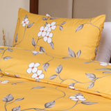 Printed Duvet Cover Set Ochre Flower