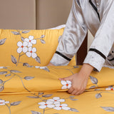 Printed Duvet Cover Set Ochre Flower