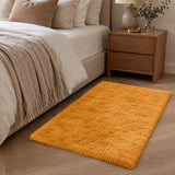 Ochre Shaggy Rug Faux Fur Anti Slip Soft Fluffy