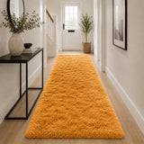 Ochre Shaggy Rug Faux Fur Anti Slip Soft Fluffy