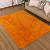 Ochre Shaggy Rug Faux Fur Anti Slip Soft Fluffy