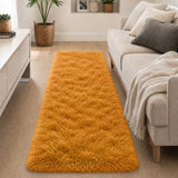 Ochre Shaggy Rug Faux Fur Anti Slip Soft Fluffy
