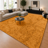 Ochre Shaggy Rug Faux Fur Anti Slip Soft Fluffy