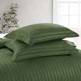 Stripe Olive Green Duvet Cover Set With Pillowcases