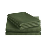 Stripe Olive Green Duvet Cover Set With Pillowcases