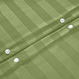 Stripe Olive Green Duvet Cover Set With Pillowcases