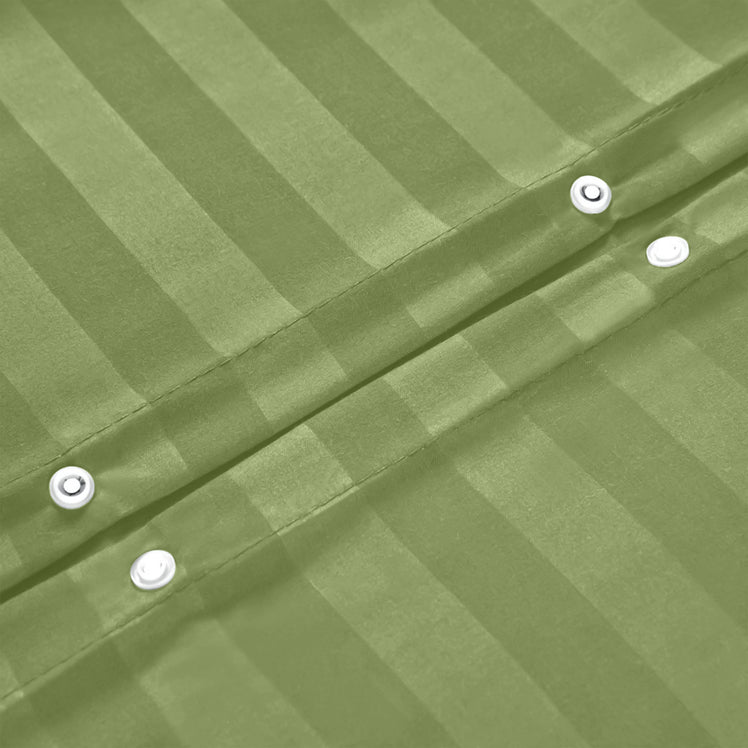 Stripe Olive Green Duvet Cover Set With Pillowcases