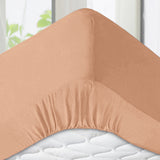 Peach Deep Fitted Sheets 25CM