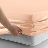 Peach Deep Fitted Sheets 25CM