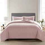 Stripe Peach Duvet Cover Set With Pillowcases