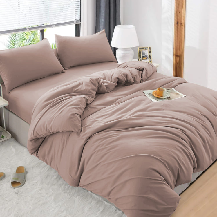 4 Piece Bedding Set Duvet Cover, Pillowcases & Fitted Sheet