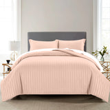 Stripe Peach Duvet Cover Set With Pillowcases