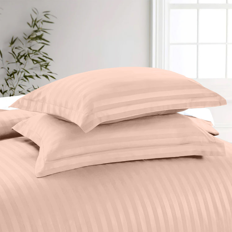 Stripe Peach Duvet Cover Set With Pillowcases