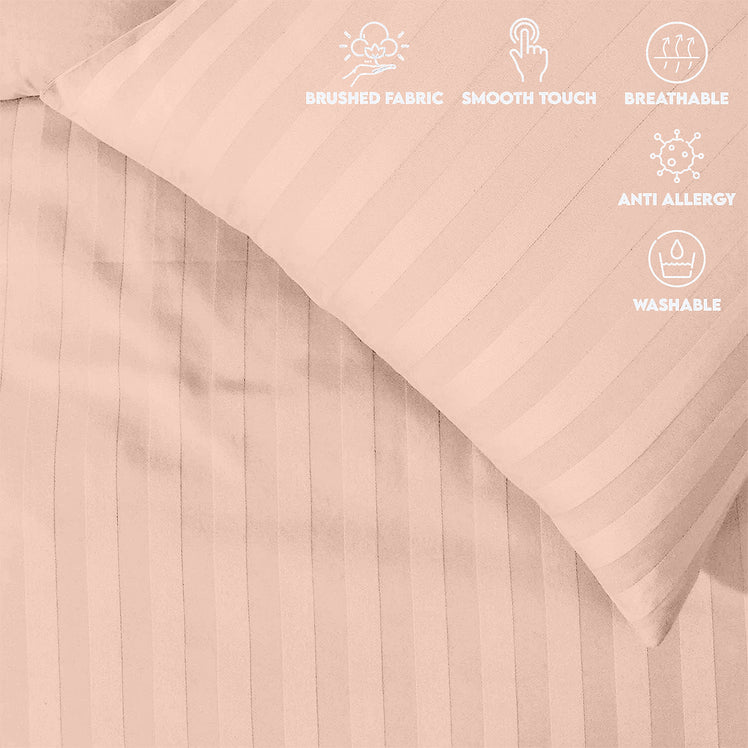 Stripe Duvet Covers Bedding Set with Pillowcases & Fitted Sheet