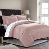 Stripe Peach Duvet Cover Set With Pillowcases