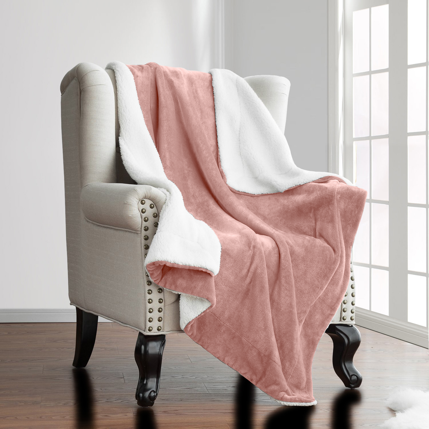 Pink sherpa throw hotsell