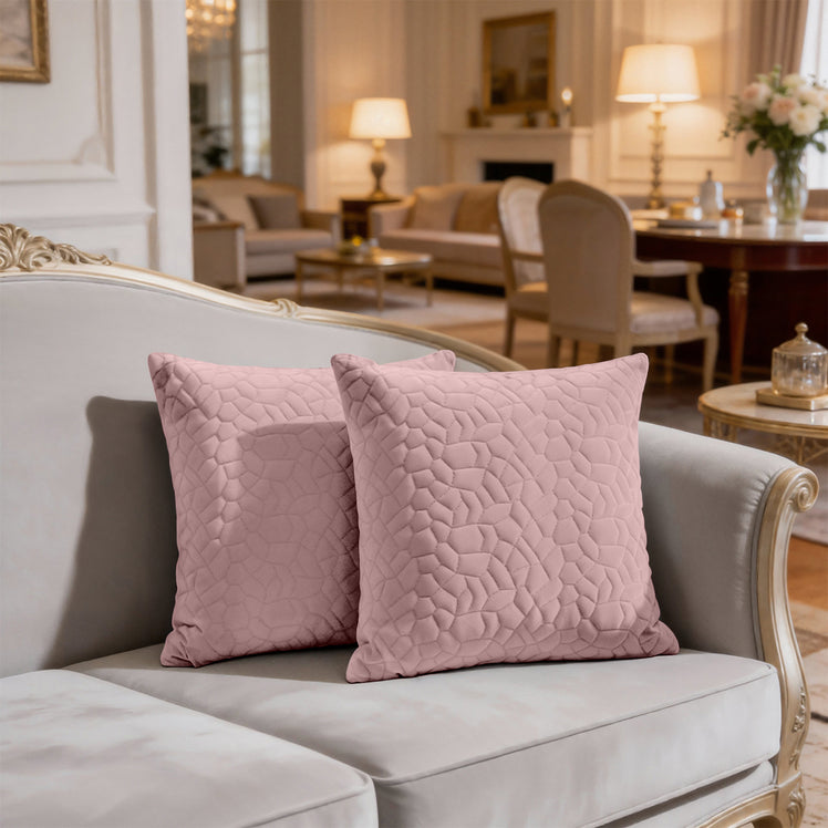 Velvet Embossed Pattern Cushion Covers Pebbles